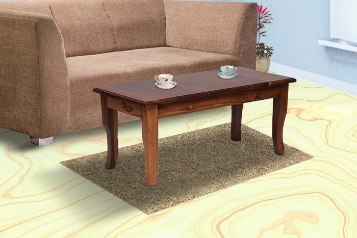 VIVDeal Glass Teak Center Table 5